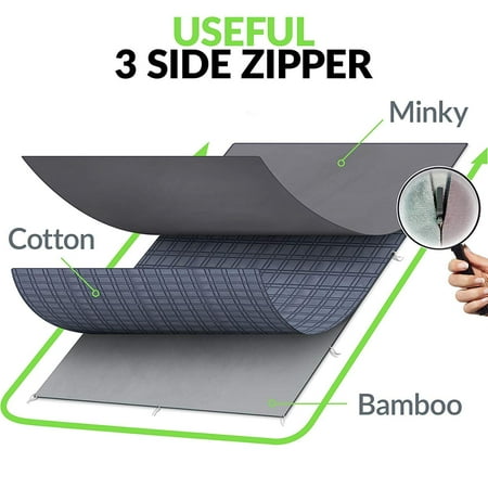RONGO Weighted Blanket Premium Comforter 60/" x 80/" 25 lbs Minky+Bamboo Cover